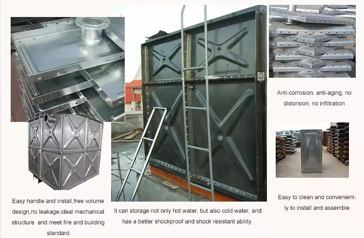 Hot Dipped Galvanized Steel Storage Water Tank HDG Sectional Water Tank For Rain