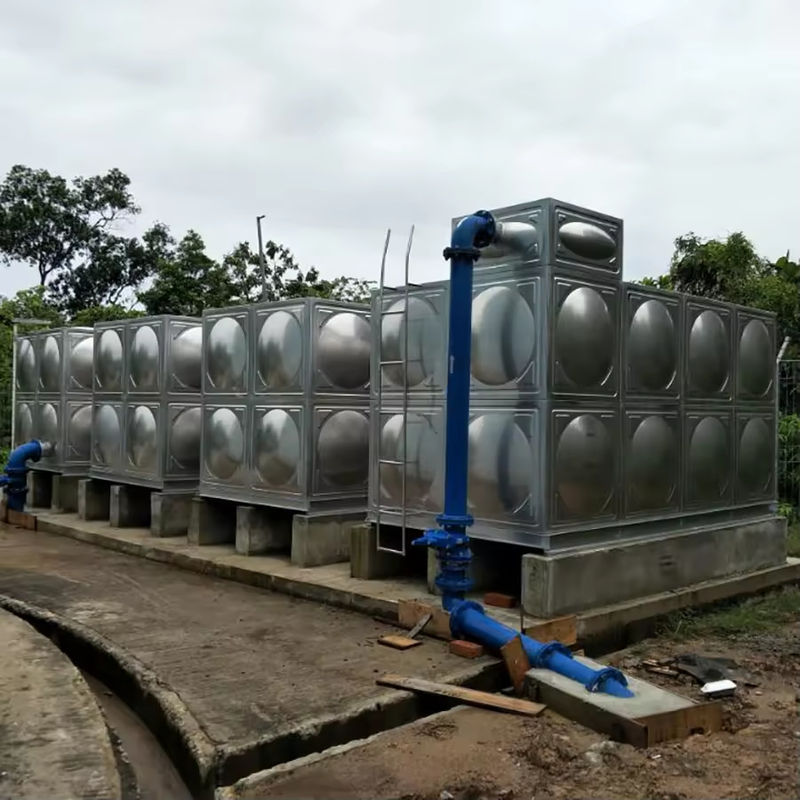 Bolted Food Grade 304/316 Stainless Steel Sectional Water Tank Welded / Bolted Drinking Water Storage Tank