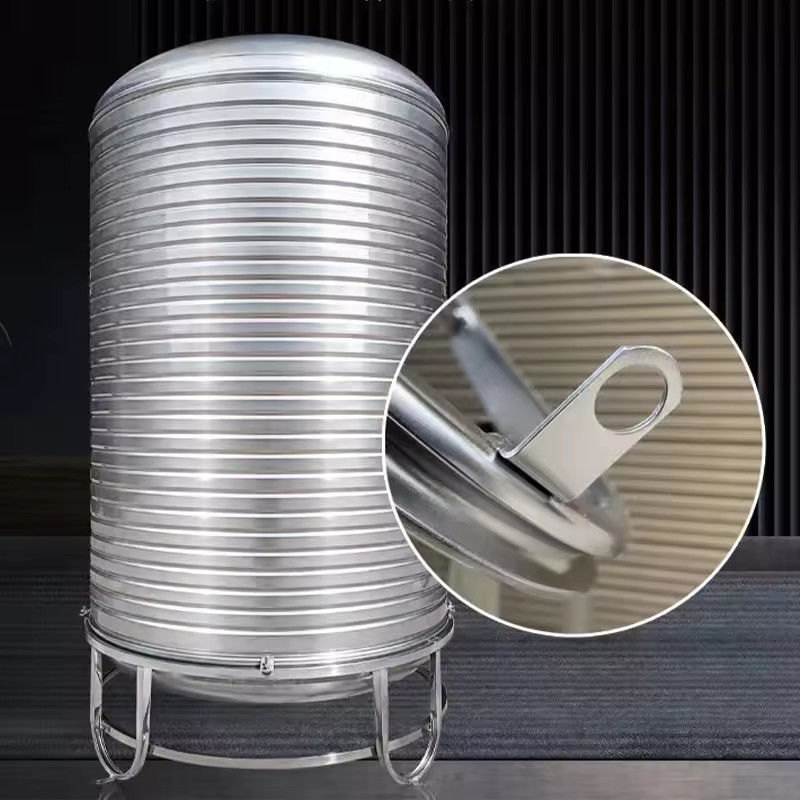 304 Stainless Steel Cylindrical Water Storage Tanks For Household Rooftop Domestic Water Supply Durable Insulated